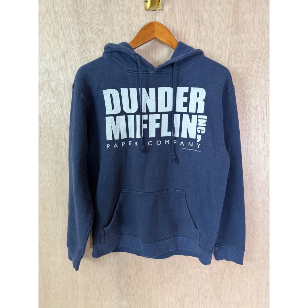 Dunder Mifflin The Office Hoodie Delta Fleece Navy Blue Graphic Sweatshirt